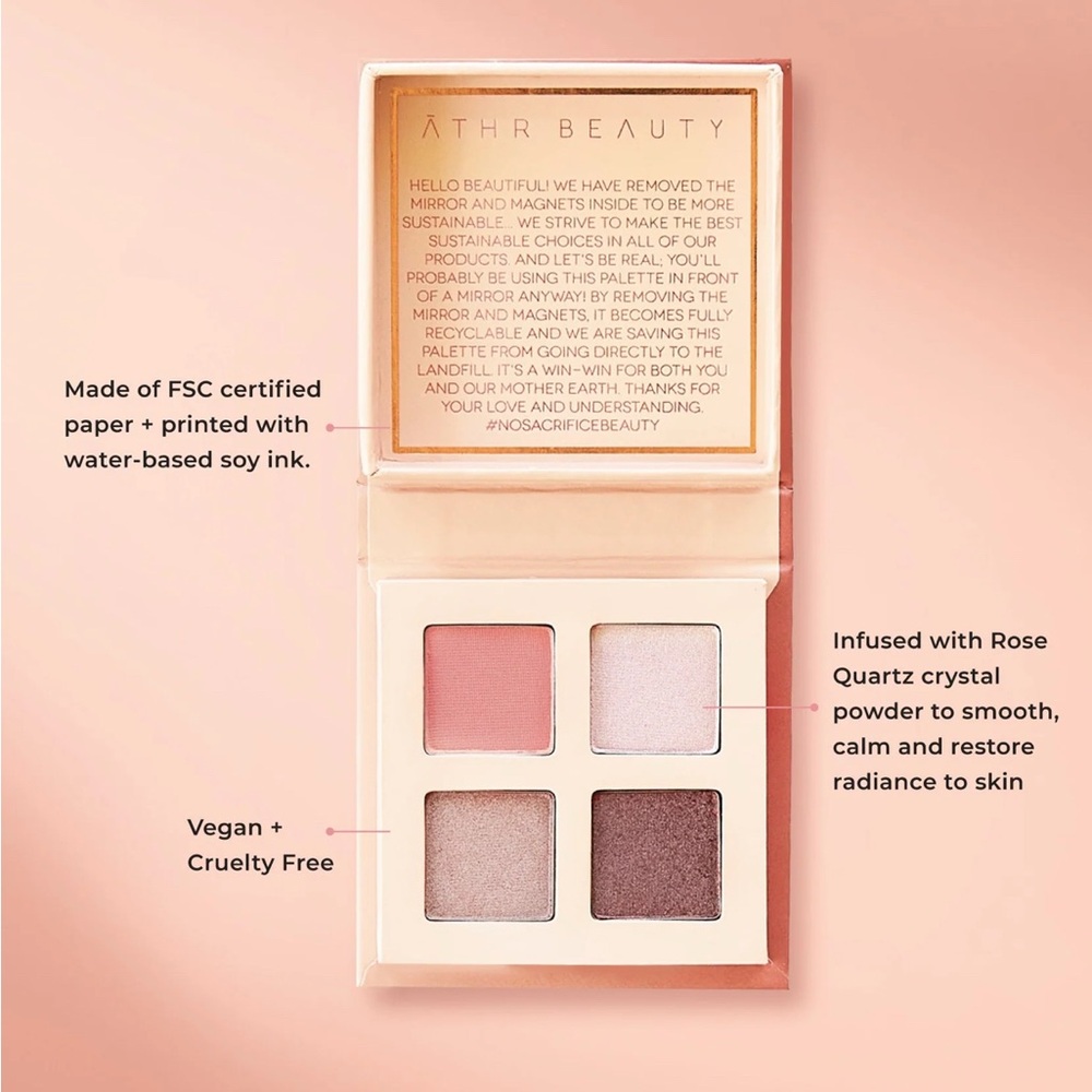 ATHR Beauty Rose Quartz Crystal Eyeshadow Quad - Picture 4 of 5